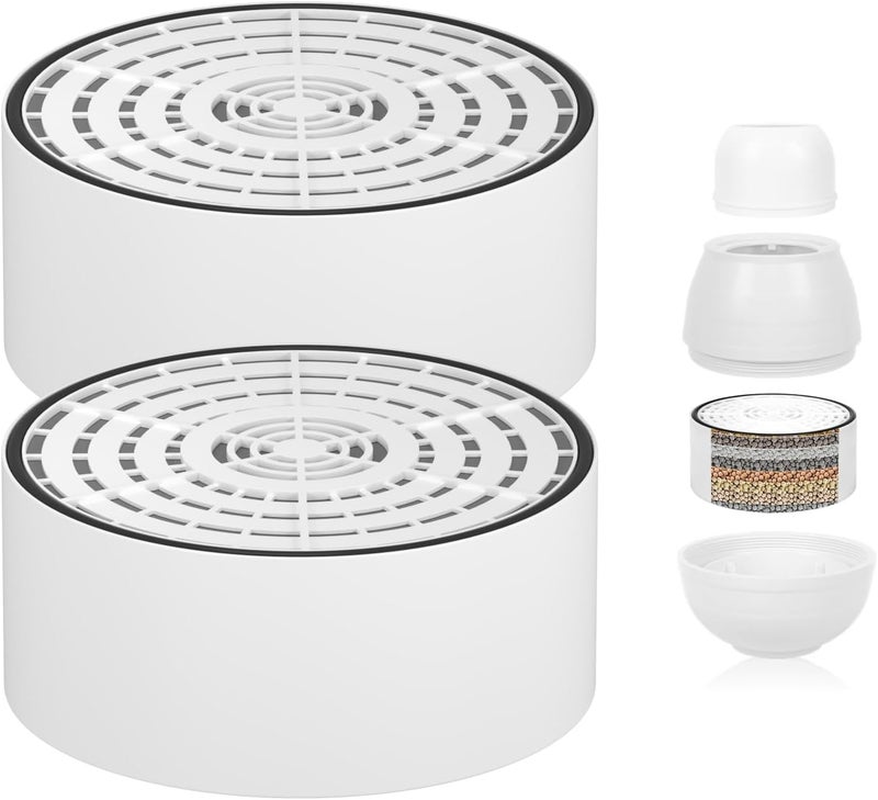 YACVRLT 2 Pack Bath Filter Cartridge Replacement | 10-Stage 5,000 Gallons Filtration | Universal Fit for Most Bath Filters | Removes Chlorine, Fluoride, Heavy Metals | Durable & Skin-Safe, BPA Free - Image 1